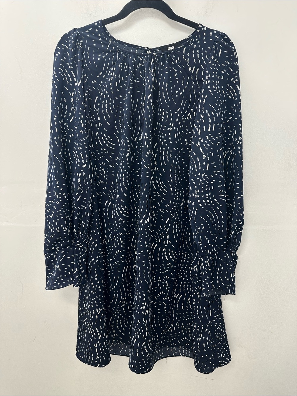 DKNY Navy and White Printed Women's Dress Size US10